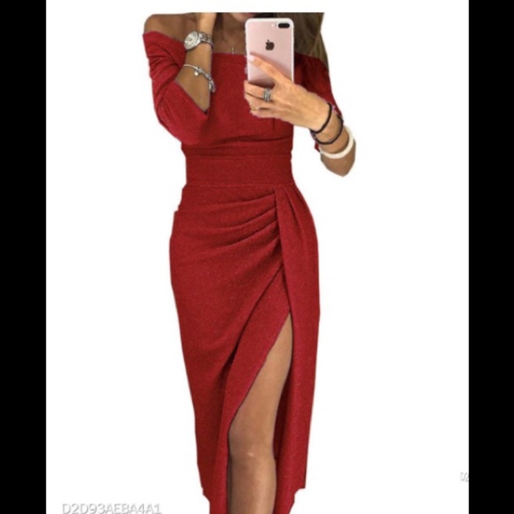 Turquoise & Black Sparkle Dress (it is not red)